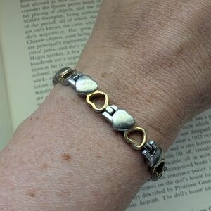Elegant Two-Tone Heart Bracelet